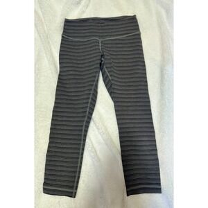 Lululemon Wunder Under Crop Leggings Gray Space Dye / Mini Stripe Women's 4‎
